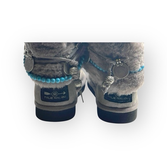 Rare: Tylie Malibu ❃ Gypsy Turquoise Bead Wrap Shearling Ankle Boot ❃ 6.5 7M - Picture 12 of 16